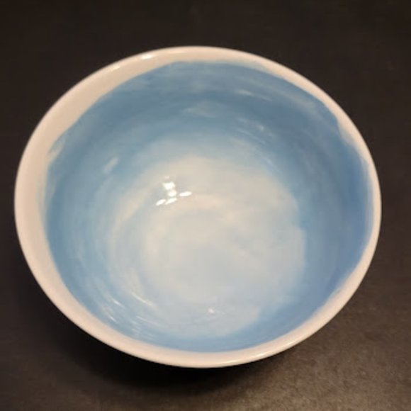 Set of 3 Beautiful Pepper+ Vitiver Oceanian Nesting Bowls Vivid Blues Watercolor - Picture 7 of 8